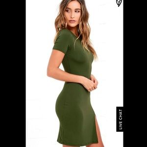 Flatter Me Olive Green Body Con Dress
